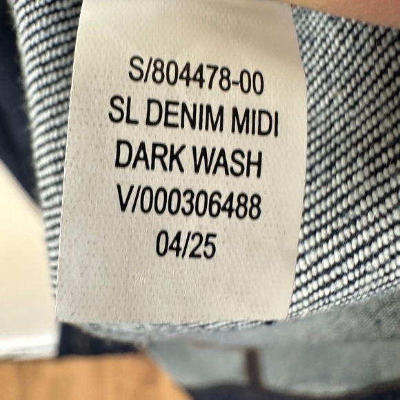 Old Navy Women's M Denim Midi Dress Dark Wash Sleeveless Square Neck Preppy NEW - Picture 10 of 12